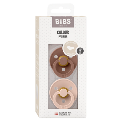 Bibs Pacifier Boheme 2 Pack Latex Anatomical Nipple - Woodchuck/Blush