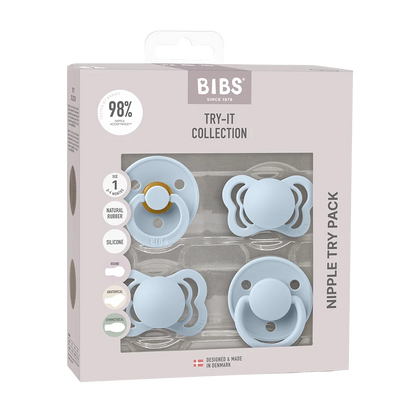 Bibs New Baby Pacifiers Try-It Collection Size 1