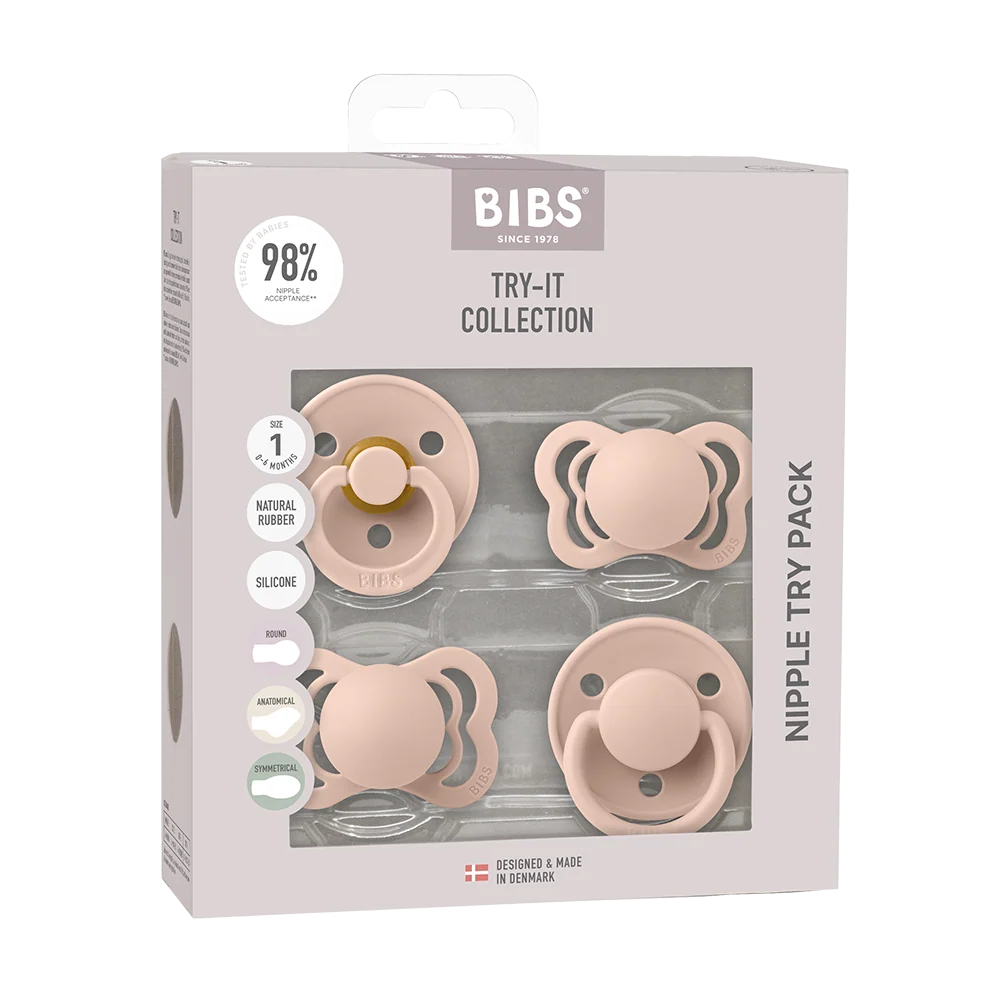Bibs New Baby Pacifiers Try-It Collection Size 1