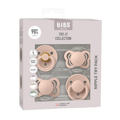 Bibs New Baby Pacifiers Try-It Collection Size 1