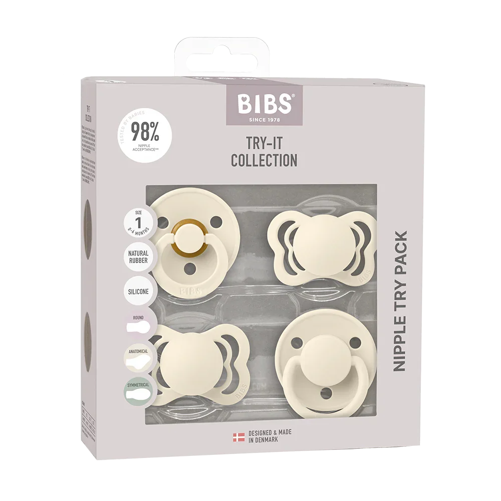 Bibs New Baby Pacifiers Try-It Collection Size 1