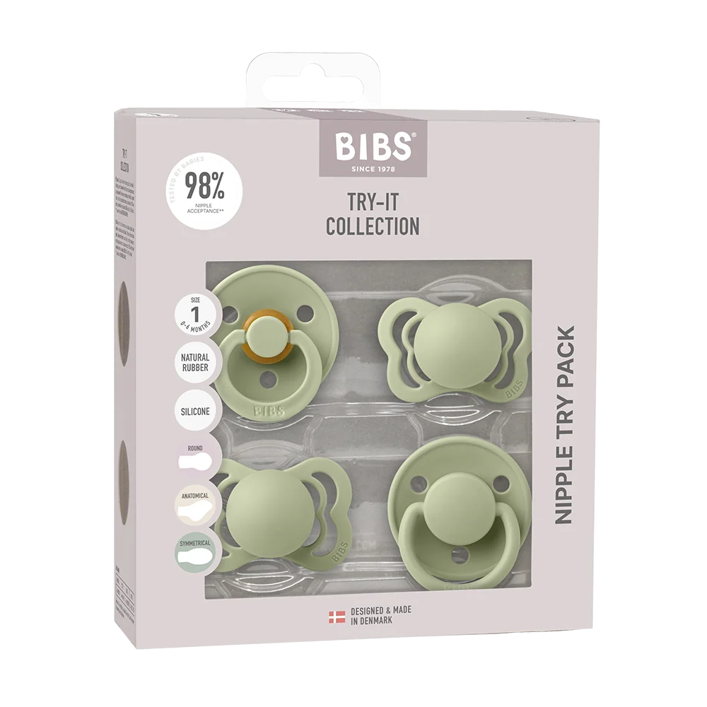 Bibs New Baby Pacifiers Try-It Collection Size 1