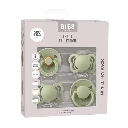 Bibs New Baby Pacifiers Try-It Collection Size 1