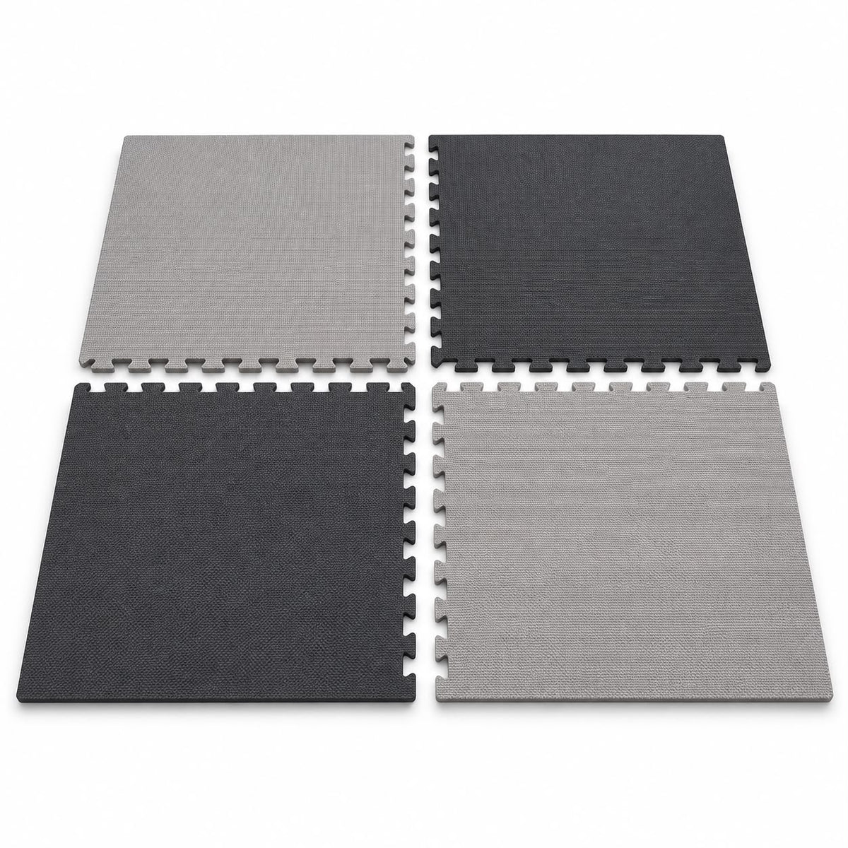 Miila  Interlocking Foam Play Mat – 4 Puzzle Tiles, 120 × 120 cm, Grey &amp; Charcoal