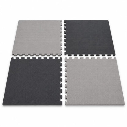Miila  Interlocking Foam Play Mat – 4 Puzzle Tiles, 120 × 120 cm, Grey &amp; Charcoal