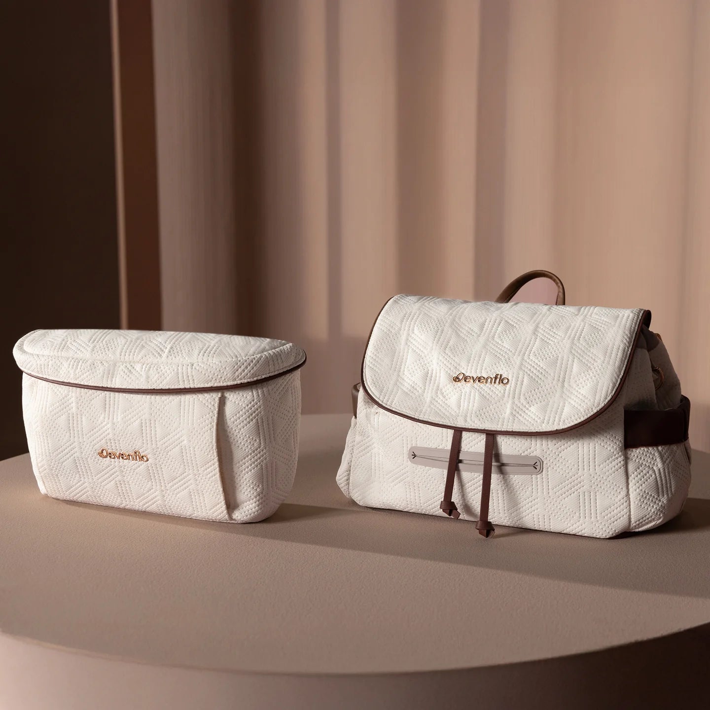 Evenflo - Shyft DualRide with Carryall Infant Car Seat and Stroller Beige (Champagne)