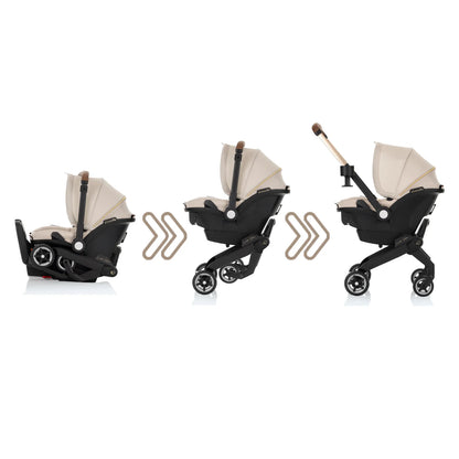 Evenflo - Shyft DualRide with Carryall Infant Car Seat and Stroller Beige (Champagne)
