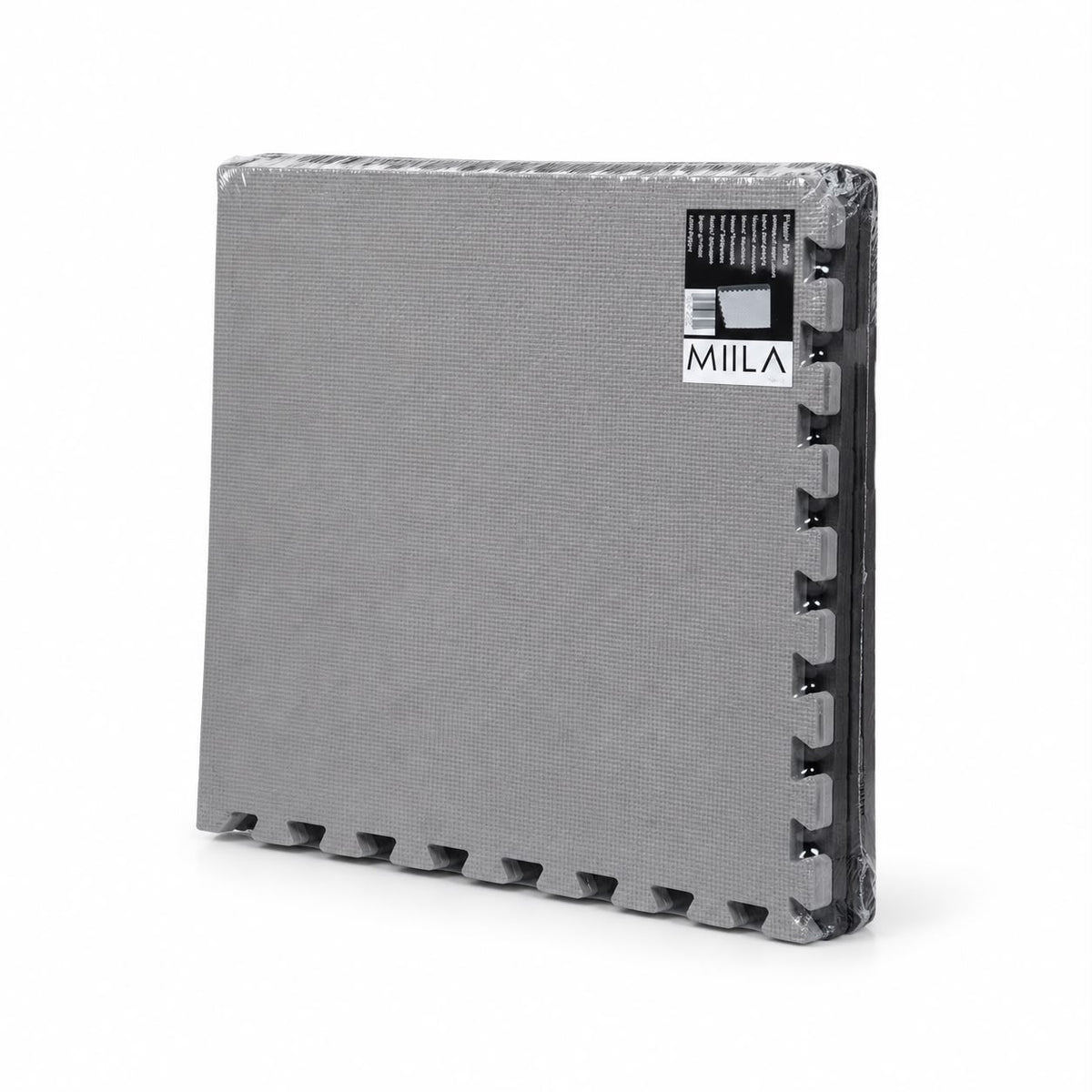 Miila  Interlocking Foam Play Mat – 4 Puzzle Tiles, 120 × 120 cm, Grey &amp; Charcoal