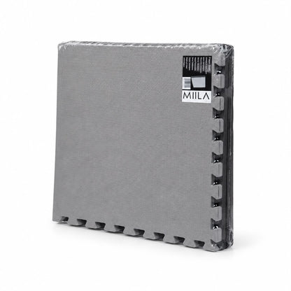 Miila  Interlocking Foam Play Mat – 4 Puzzle Tiles, 120 × 120 cm, Grey &amp; Charcoal