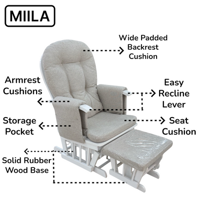 Miila Wooden Nursing Chair Beige