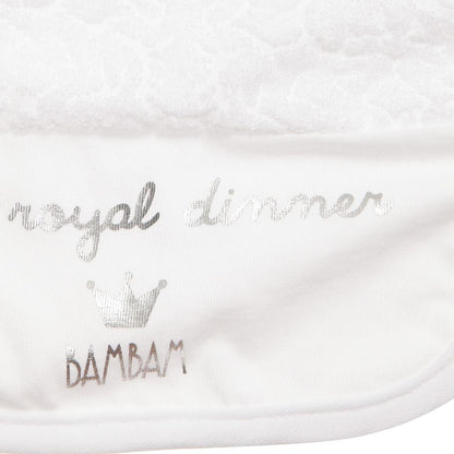 Bambam Baby White Royal Dinner Bib