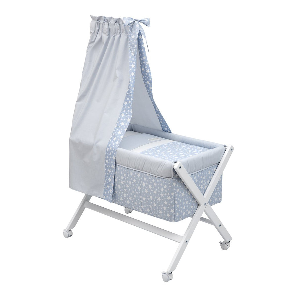 Baby Cotton Small Bed + Canopy -Blue