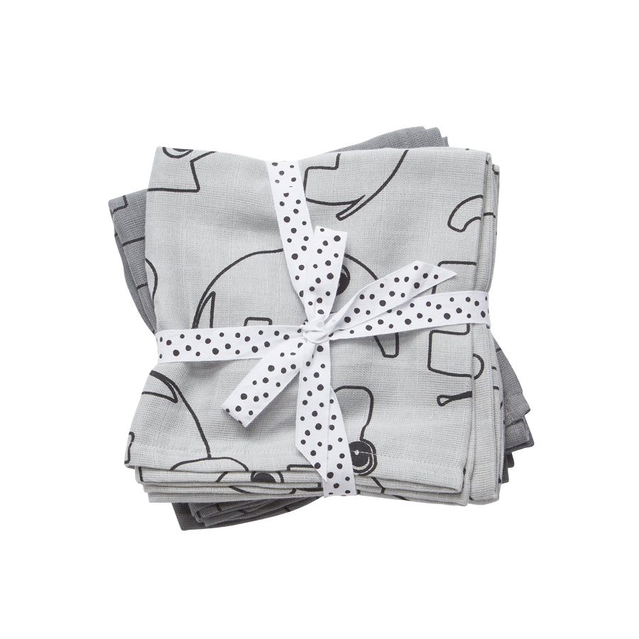 Done By Deer Burp Cloth 2-Pack Contour - Grey