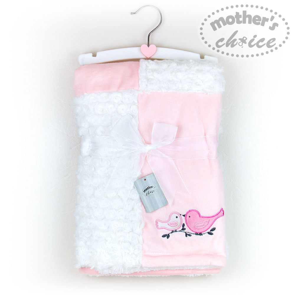 Mother's Choice Baby Blanket 2 Layers (White&Pink)