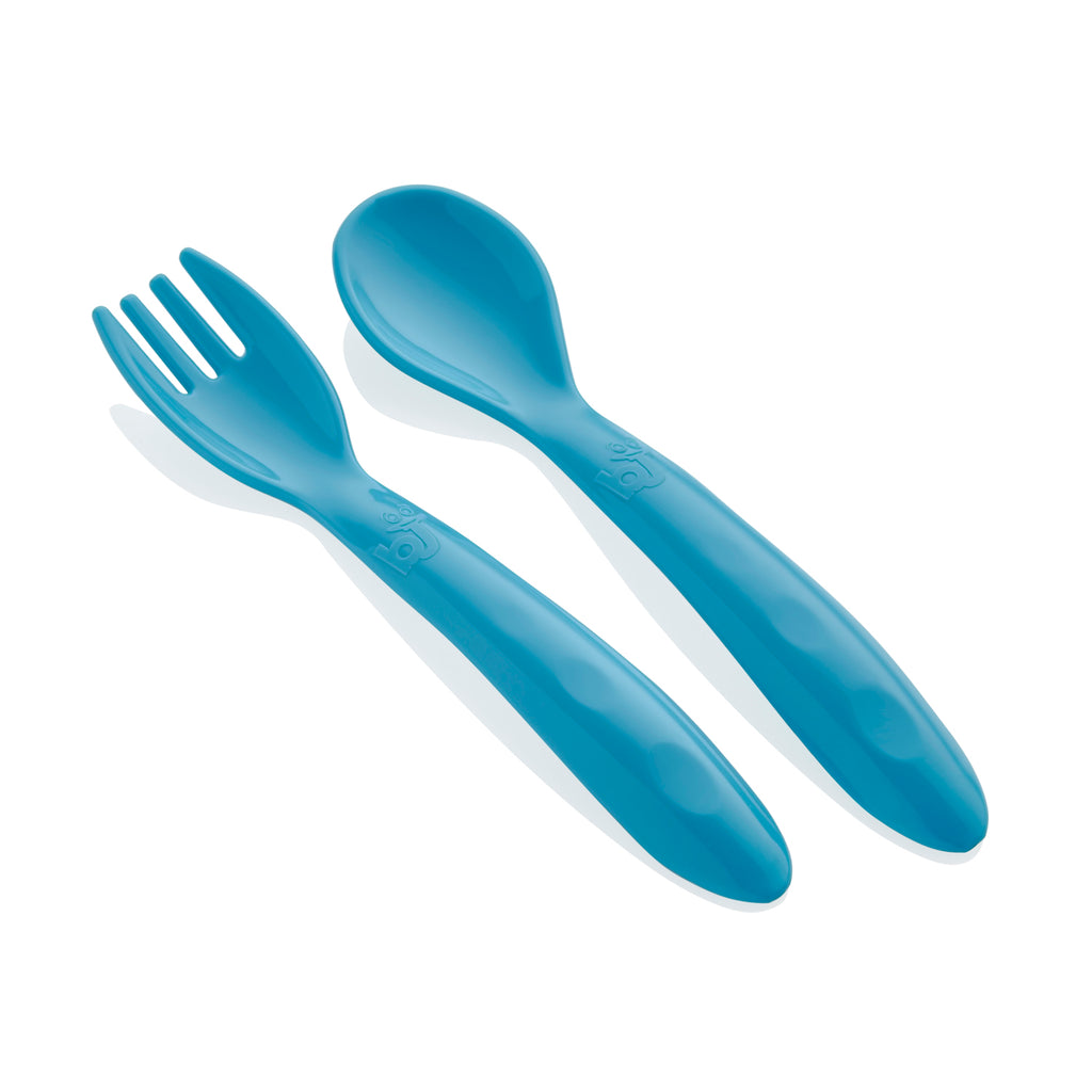 Babyjem Baby Food Spoon And Fork - Blue
