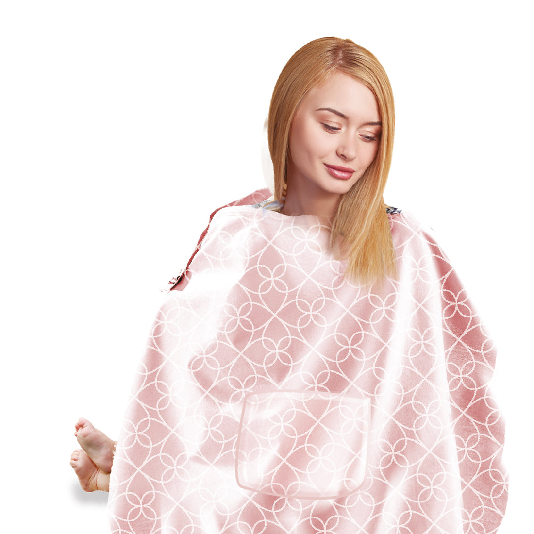 Babyjem Nursing Apron With Pocket - Pink