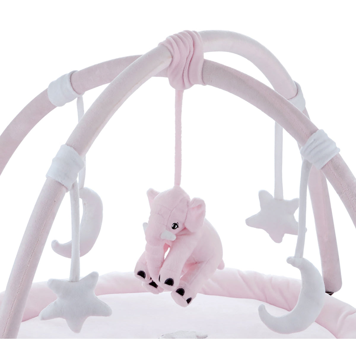 Babyjem Velvet Playing Mat With Elephant Theme Pink