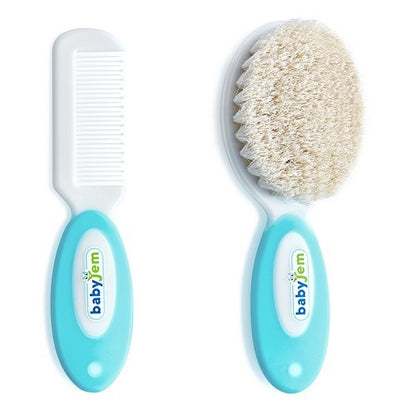 Babyjem Brush Comb Set Natural Bristle / Blue