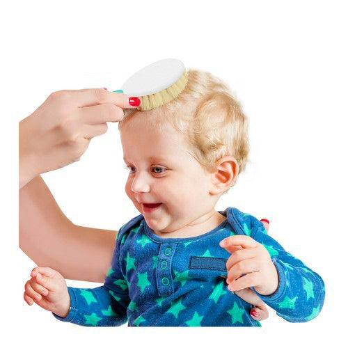 Babyjem Brush Comb Set Natural Bristle / Blue