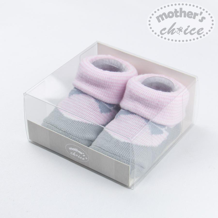Mother's Choice Gray Bow Shoes - A Pair Of Gift Box Socks
