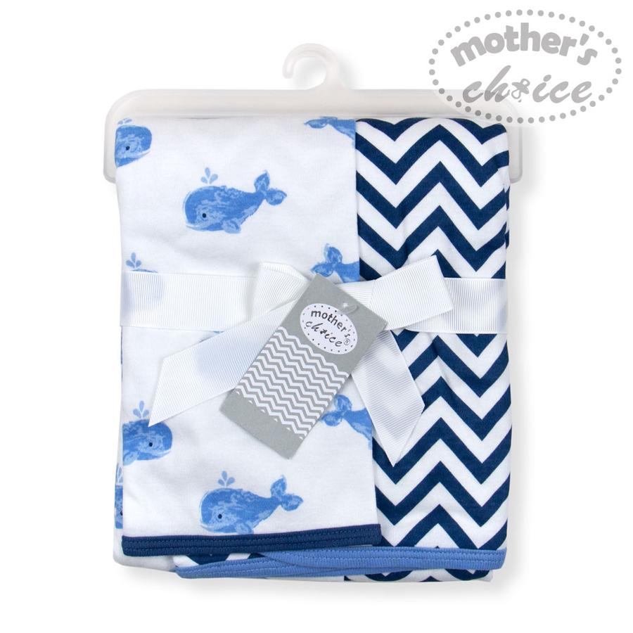 Mother's Choice Cotton 2 pcs Wraps/Receiver/Blanket - Whale