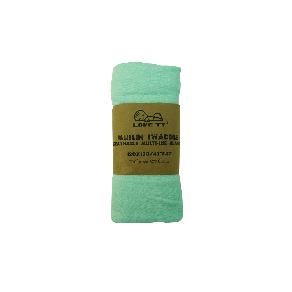 Baby Moon LOVE IT MUSLIN SWADDLE LIGHT GREEN