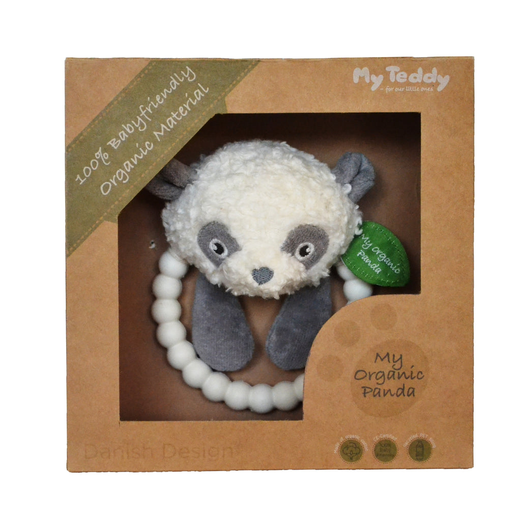 My Teddy My Organic Panda Giftbox Silicone Rattle