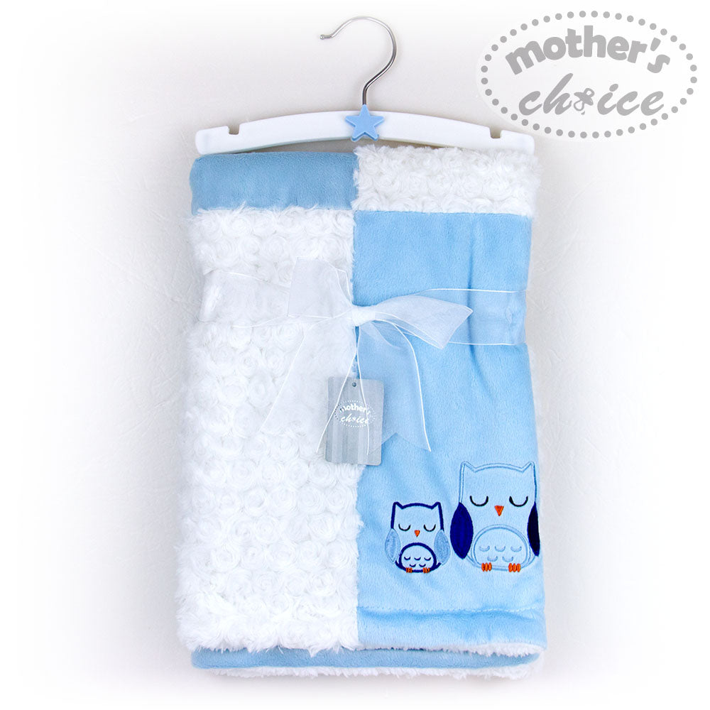 Mother's Choice Baby Blanket 2 Layers (White&Blue)