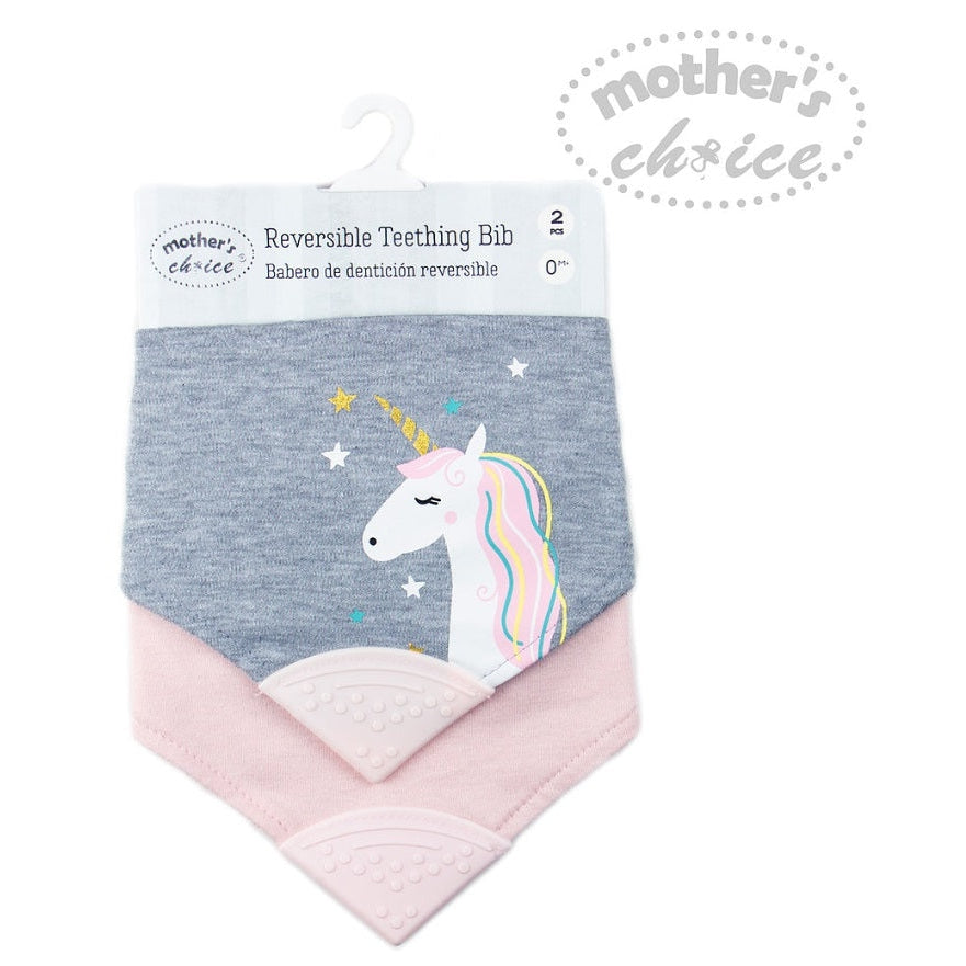 Mother's Choice 2 Pack Functional Bandana Teether Bibs - Unicorn