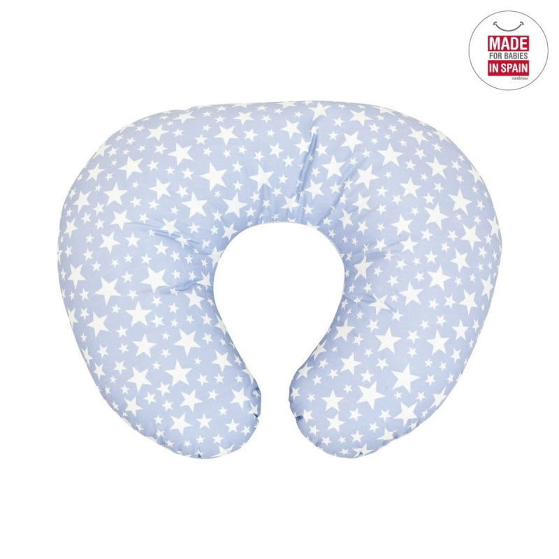 Baby Cotton Small Nursing Pillow - Star Blue